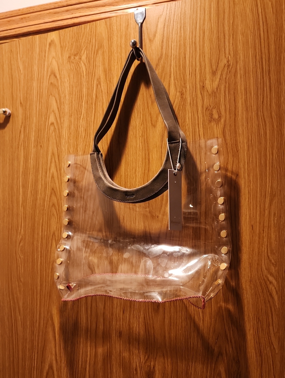 Hammitt Perry Clear Pewter With Brushed Gold Hardware.